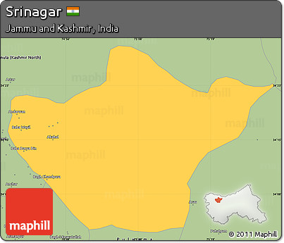 Savanna Style Simple Map of Srinagar
