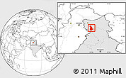 Blank Location Map of Udhampur, highlighted country