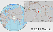 Gray Location Map of Udhampur