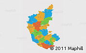 Political 3D Map of Karnataka, cropped outside