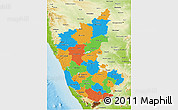 Political 3D Map of Karnataka, physical outside