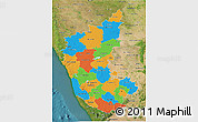 Political 3D Map of Karnataka, satellite outside