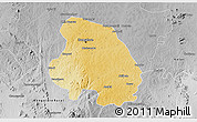 Physical 3D Map of Bangalore Urban, desaturated