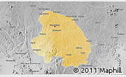 Physical 3D Map of Bangalore Urban, desaturated