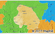 Physical 3D Map of Bangalore Urban, political outside