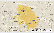 Physical 3D Map of Bangalore Urban, shaded relief outside