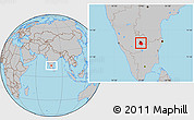 Gray Location Map of Bangalore Urban