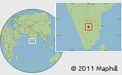 Savanna Style Location Map of Bangalore Urban