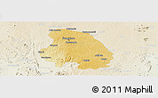 Physical Panoramic Map of Bangalore Urban, lighten