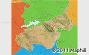 Satellite 3D Map of Bellary, political outside
