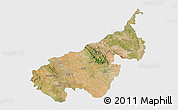 Satellite 3D Map of Bellary, single color outside