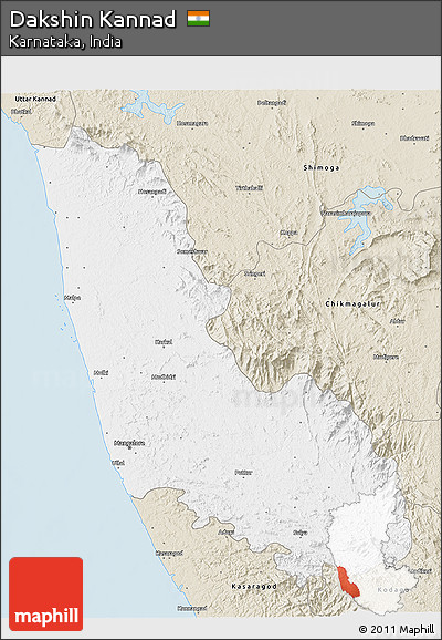 Classic Style 3D Map of Dakshin Kannad