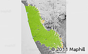 Physical 3D Map of Dakshin Kannad, desaturated