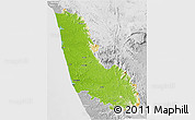 Physical 3D Map of Dakshin Kannad, lighten, desaturated