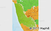 Physical 3D Map of Dakshin Kannad, political outside