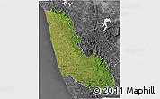 Satellite 3D Map of Dakshin Kannad, desaturated