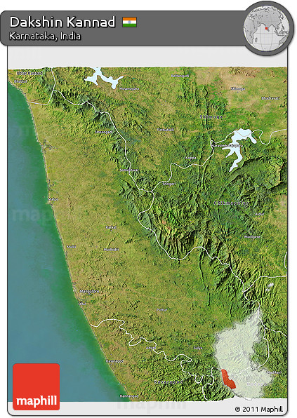 Satellite 3D Map of Dakshin Kannad