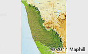 Satellite 3D Map of Dakshin Kannad, physical outside