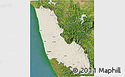 Shaded Relief 3D Map of Dakshin Kannad, satellite outside