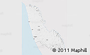 Silver Style 3D Map of Dakshin Kannad, single color outside