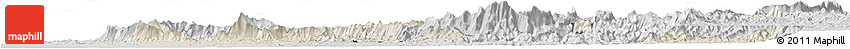 Shaded Relief Horizon Map of Dakshin Kannad, desaturated