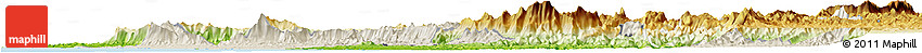 Shaded Relief Horizon Map of Dakshin Kannad, physical outside