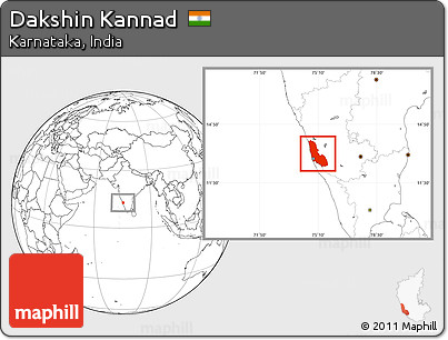Blank Location Map of Dakshin Kannad