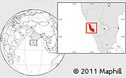 Blank Location Map of Dakshin Kannad, highlighted country