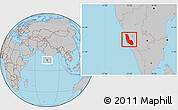 Gray Location Map of Dakshin Kannad