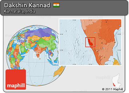 Political Location Map of Dakshin Kannad