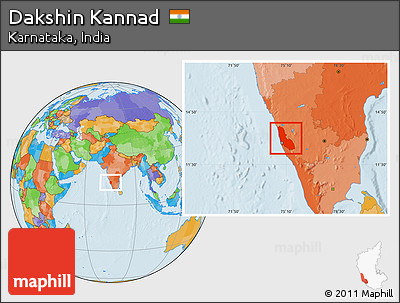Political Location Map of Dakshin Kannad