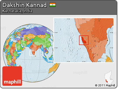 Political Location Map of Dakshin Kannad