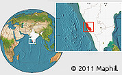 Satellite Location Map of Dakshin Kannad, highlighted country