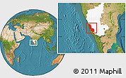 Satellite Location Map of Dakshin Kannad, highlighted parent region