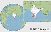 Savanna Style Location Map of Dakshin Kannad, highlighted country, highlighted parent region, within the entire country