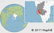 Savanna Style Location Map of Dakshin Kannad, highlighted country, highlighted parent region