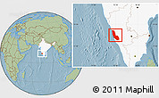 Savanna Style Location Map of Dakshin Kannad, highlighted country, hill shading