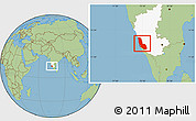 Savanna Style Location Map of Dakshin Kannad, highlighted parent region