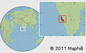 Savanna Style Location Map of Dakshin Kannad