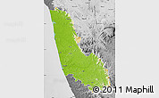 Physical Map of Dakshin Kannad, desaturated