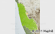Physical Map of Dakshin Kannad, semi-desaturated