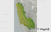 Satellite Map of Dakshin Kannad, lighten, semi-desaturated