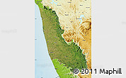 Satellite Map of Dakshin Kannad, physical outside