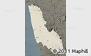 Shaded Relief Map of Dakshin Kannad, darken