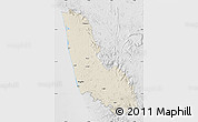 Shaded Relief Map of Dakshin Kannad, lighten, desaturated