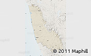 Shaded Relief Map of Dakshin Kannad, lighten