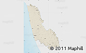 Shaded Relief Map of Dakshin Kannad, single color outside