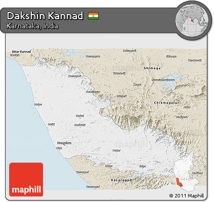 Classic Style Panoramic Map of Dakshin Kannad
