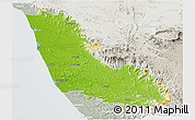 Physical Panoramic Map of Dakshin Kannad, lighten, semi-desaturated