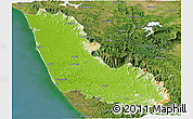Physical Panoramic Map of Dakshin Kannad, satellite outside